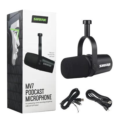 Shure MV7 Cardioid Dynamic Vocal / Broadcast Microphone USB And XLR Outputs • $163.59