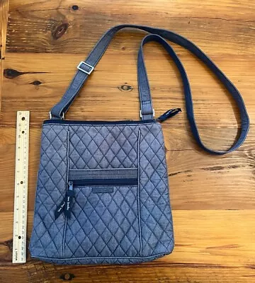 Vera Bradley Denim Hipster Microfiber Crossbody Handbag Purse Shoulder Bag • $17.99