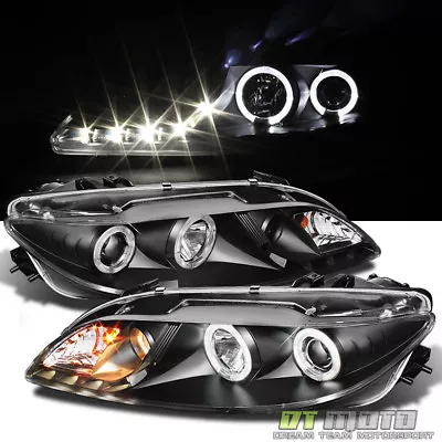 Black 2003-2006 Mazda 6 Mazda6 LED Halo DRL Projector Headlights Headlamps Pair • $235.99