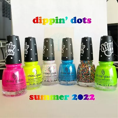 China Glaze Nail Polish Dippin' Dot Summer Collection 2022 6 Colors 0.5oz/ea NEW • $7.95