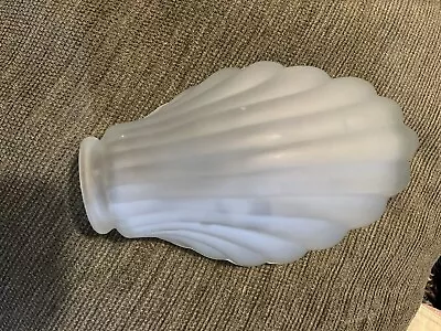 Vintage Art Deco Frosted Shell Slip Glass Light Shade • $23