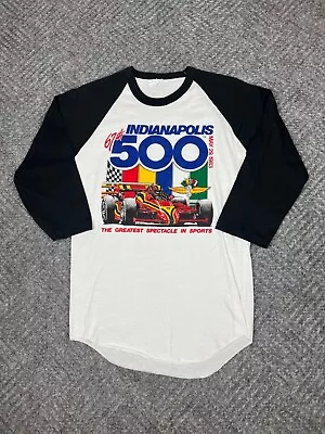 Vintage 1983 Indianapolis 500 T-Shirt Mens Medium Raglan Indy Car Racing Adult • $55