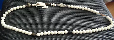 Miriam Haskell Vintage African Inspired Long Necklace W 10mm Beads & Animal Pen • $87