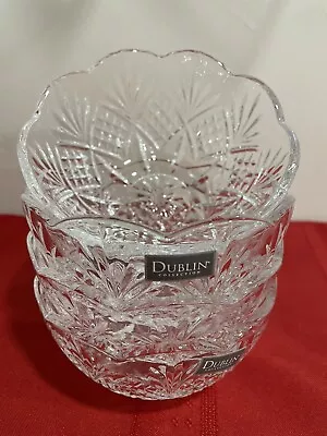 Dublin Collection Shannon By Godinger Set Of 4 Crystal Dessert Bowls 4 5/8  NEW • $21.59