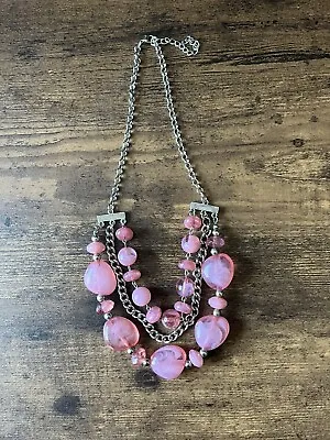 $7.30 • Buy Bubble Gum Pink Statement Necklace 
