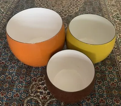 Vintage DANSK IHQ Kobenstyle Enamel Bowls-made In France-set Of 3 • $139