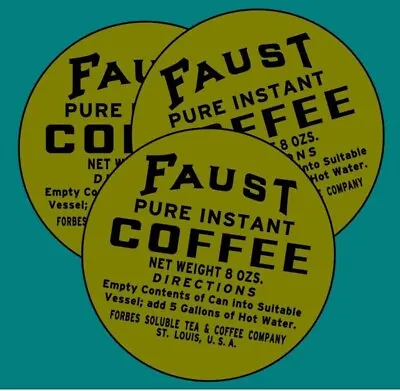 FAUST Coffee Can K Ration Coffee Can Waterslide Decal US WW11 INSTANT COFFEE • $4.92