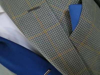 H Huntsman & Son Savile Row London 100% Cashmere Gun Check Sport Coat 42 R • $819