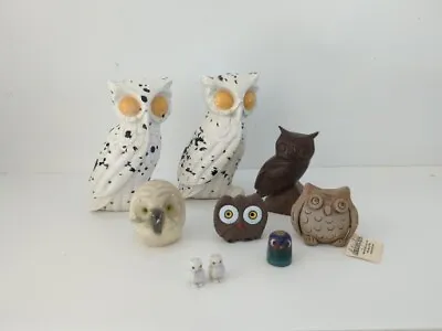 Vintage Porcelain Owl Collection MCM Decor  Mid Century Lot Of 9 NN • $49