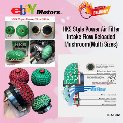 New Ø65mm Inlet Ø120mm HKS Style Power Air Filter Intake Flow Reloaded Mushroom • $49.90