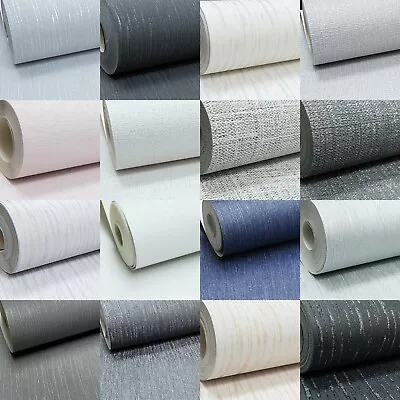 £11.99 • Buy Crystal Glitter Encrusted Plain Mix Textured Vinyl Grey Silver Black Wallpaper 