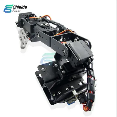 $47.17 • Buy 6 DOF Aluminium Rotating Mechanical Robotic Arm Clamp Claw Mount Robot Kit Black