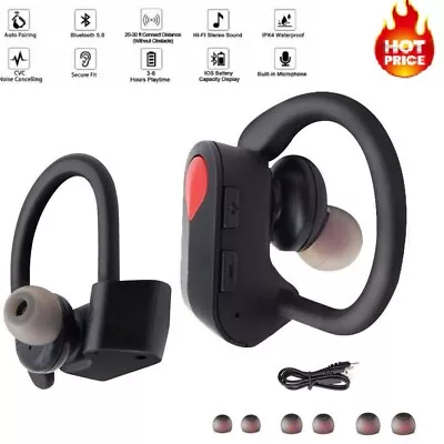 Bluetooth Headset 5.0 TWS Wireless Earphones Earbuds Headphones Stereo Ear Hook • $12.99