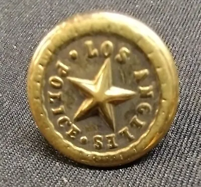 LOS ANGELES POLICE Brass Uniform Button By Waterbury Button Co. : 9/16 Inch • $7.50