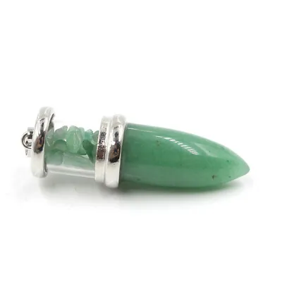 $3.68 • Buy Natural Stone Bullet Pendant Crystal Quartz Bead Energy Reiki Healing Amulet