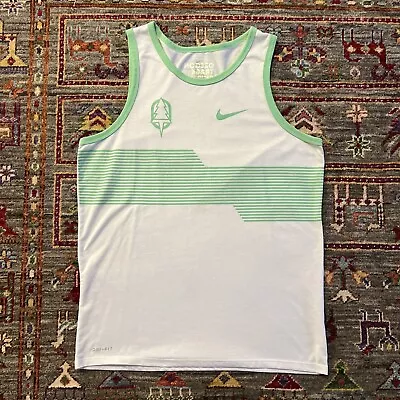 Nike Dri-Fit Oregon Track Club Tank / Singlet White Green  Men’s Size Medium  • $30