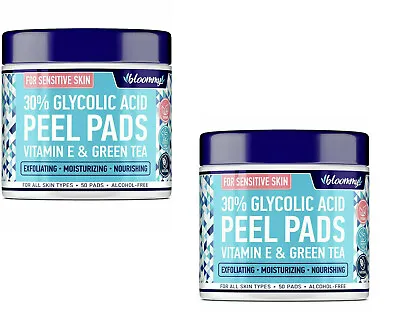 2 PACK -  Peel Pads Glycolic Acid Sensitive Skin Vitamin E & Green Tea 50 Pads • $16.50