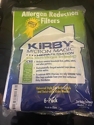 Genuine KIRBY VACUUM BAGS:UNIVERSAL~ F Style Twist MICRON MAGIC Hepa (6 BAGS) • $13.95