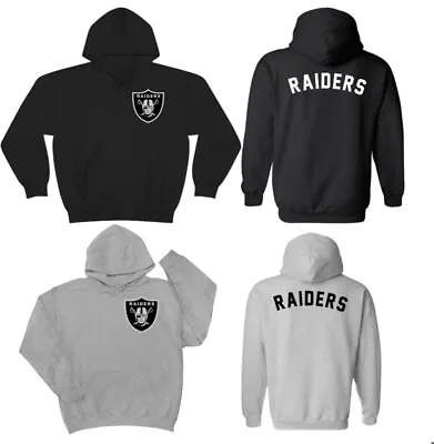 Las Vegas Raiders Oakland Raiders Heavy Blend Hoodie Sweatshirt Front Back Logo • $29.97