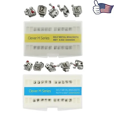 Dental Orthodontic Active Self Ligating Metal Brackets Clever M MBT Roth 022 GAC • $69.99