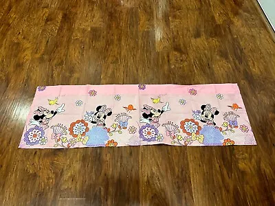 Disney Minnie Mouse Window Curtain Valance 16  X 50  Pink Floral Adorable • £15.42