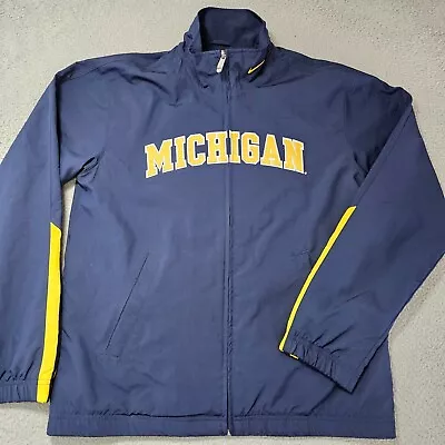 Vintage Nike Team Michigan Wolverines Full Zip Embroidered Jacket Mens Medium • $59.89