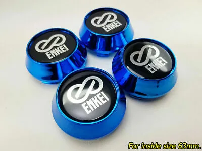 Cover Wheels Rim Center Caps Size 63mm Blue Logo Black For Enkei RPF1 Racing Car • $55.43