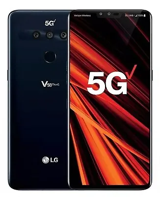 Very Good! Verizon Unlocked 6.4  LG V50 ThinQ 128GB Aurora Black Smartphone • $129