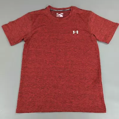 Under Armour Shirt Mens Medium Red Short Sleeve Activewear Loose Fit Yoga Gym • $14.99