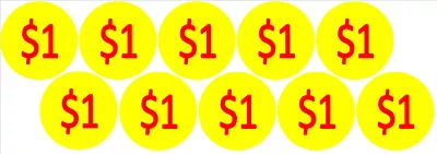 10 Price Stickers VENDING MACHINE CANDY STICKERS LABEL $1  Free Shipping  • $3.99