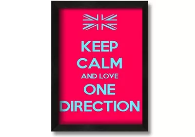 Keep Calm One Direction Black Framed Print Wall Art • £17.99