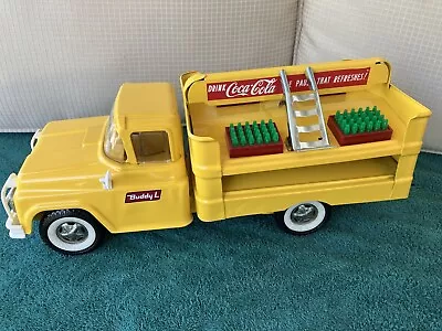 #3 Vintage 1961 Buddy L Yellow Pressed Steel Coca Cola Ford Delivery Truck  • $245