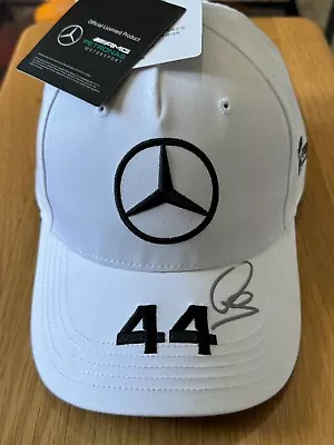 Lewis Hamilton Official  Signed White Formula 1 Cap Mercedes F1 • £50