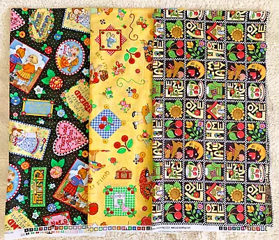 VTG Mary Engelbreit Fabric Quilting Treasures Cotton Lot 3 - ½ Yd Pieces Friend • $22.99