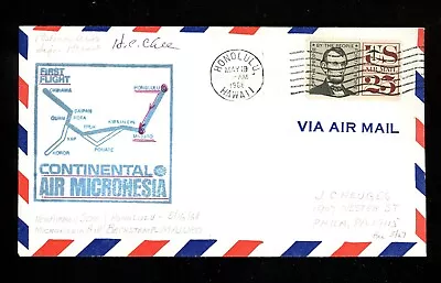 US Postal History Airmail FAM 46 Honolulu HI To Majuro Marshall Islands MH 1968 • $5.99