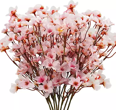 8Pcs Artificial Cherry Blossom Flowers Silk Cherry Blossom Branches Fake Plum  • $44.99