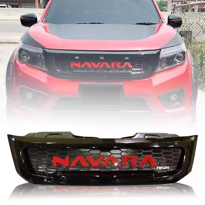 GLOSS BLACK LED Grille Red Emblem Nismo V.2 For Nissan Navara NP300 D23 2014-19 • $307.91