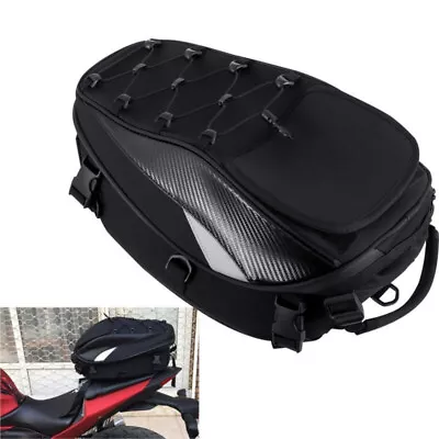 Motorcycle Rear Tail Seat Back Saddle Helmet Waterproof Shoulder Carry Bag • $35.14