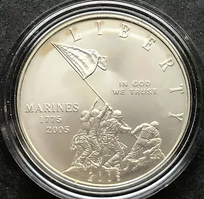 2005 P U.s. Mint Marine Corps Silver Dollar Sealed In Capsule • $60