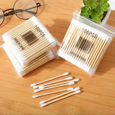 10-1000x Bamboo Cotton Buds Bamboo Natural Zero Waste Makeup ECO Biodegradable • £7.99