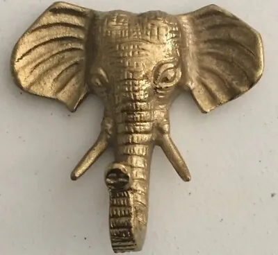 Brass Elephant Coat Towel Hanger Hook Gold Color • $11.39