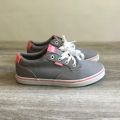 Vans Girls/ Junior (Neon Pop) Grey & Pink Trainers - Size Uk 2.5 EU 34.5 - New • £24.99