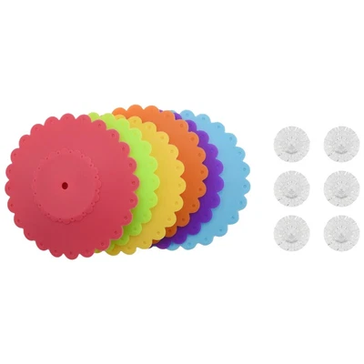 $11.21 • Buy 6PCS  Cute -Dust Silicone Glass Cup Cover Coffee Mug Suction Seal Lid  Food Grad