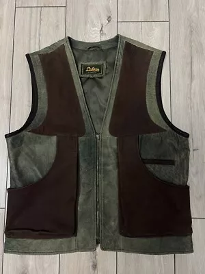 Men's Vintage Laksen Leather Hunting Shooting Vest Sleeveless XL Scandinavia • £95.42