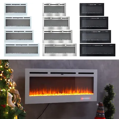 Recessed/Wall Mounted Electric Fireplace LED 12 Color Inset Fire 36 40 50 60inch • £189.95