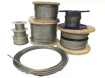 Galvanized Wire Rope 7x7 Steel Core - Catenary - 1mm 1.5mm 2mm 3mm 4mm 5mm 6mm  • £2.60