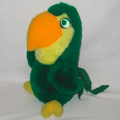 Vintage Animal Fair Green Parrot Bird 12” Plush Stuffed Animal Retro • $15.99