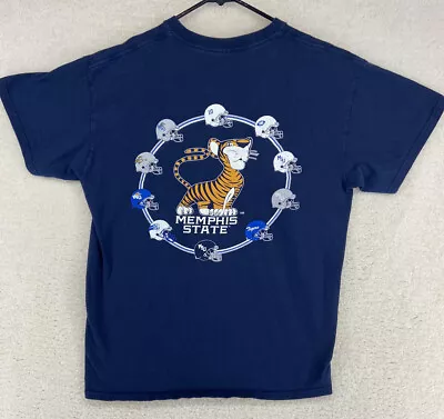 80s 90s Memphis State Tigers T Shirt Medium Vintage Football Helmets Tee Shirt • $50