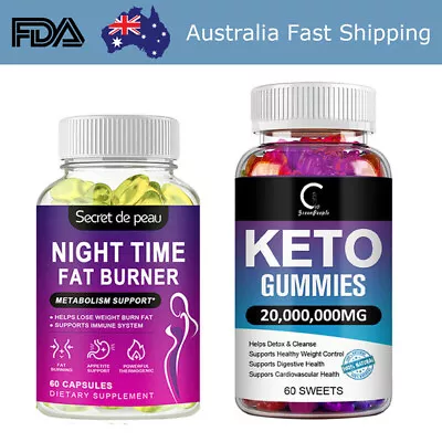 60pcs Advanced Keto Gummies Best Night Time Fat Burner Weight Loss Supplement • $22.99
