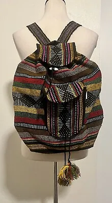 Mexican Knit Multi Color  Striped Backpack  • $24